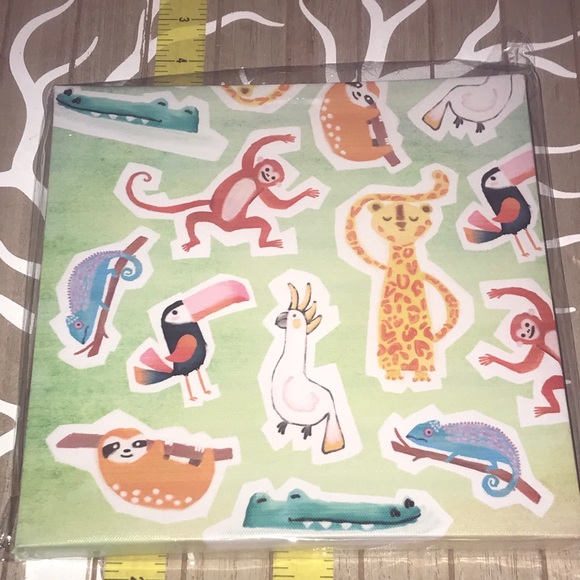 Nursery Animals Print Canvas Wall Art 8.5” x 8.5” - Picture 3 of 9